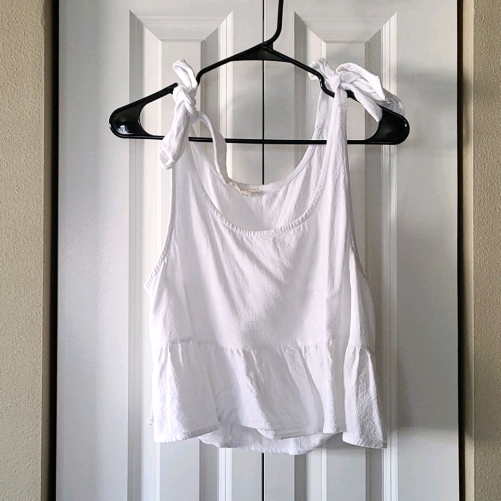 LA Hearts Cropped Tie Tank Top